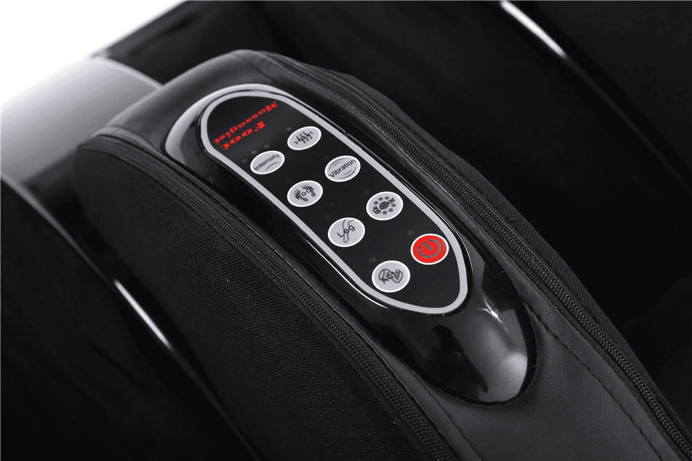 Close-up of the foot massager control panel