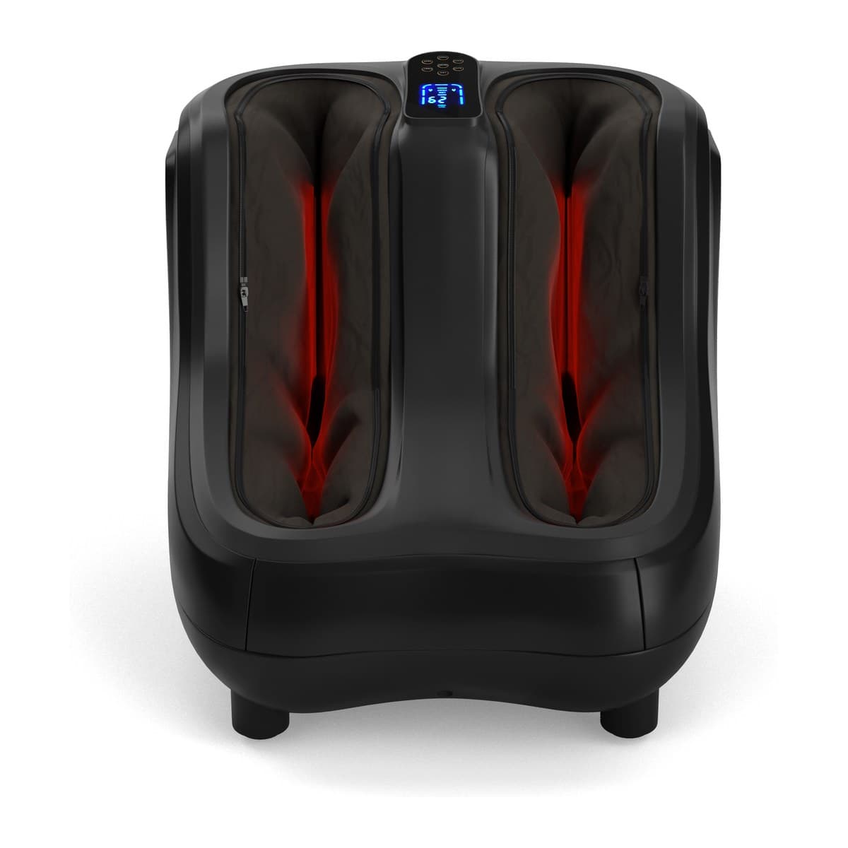Aero 361 front view with the heat glowing red inside the leg wells