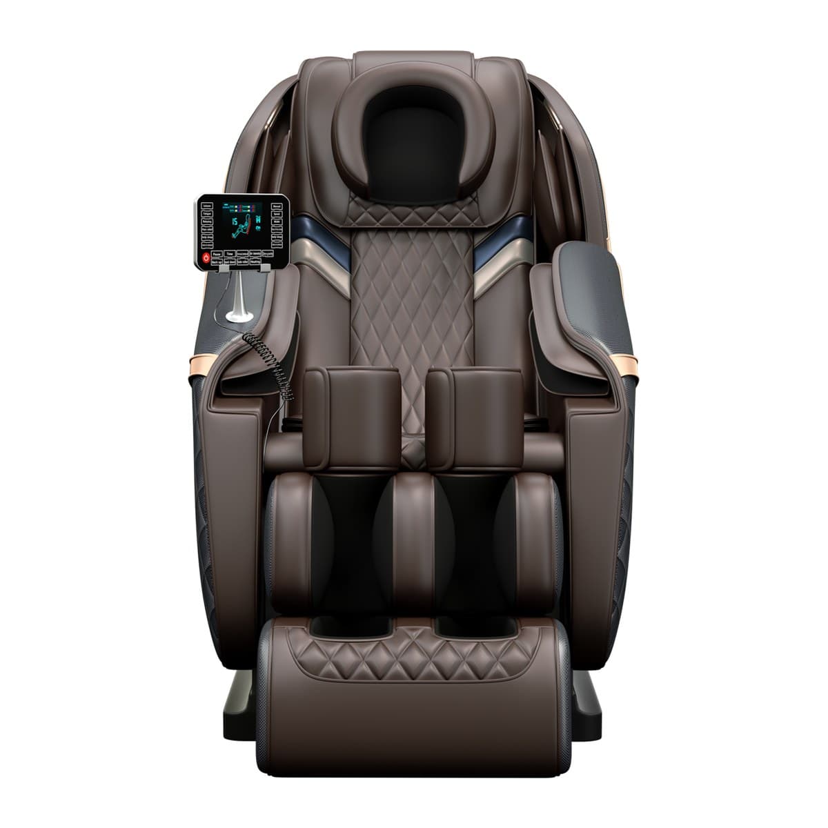 S81 Salon massage chair, front view showing the seat and foot rests