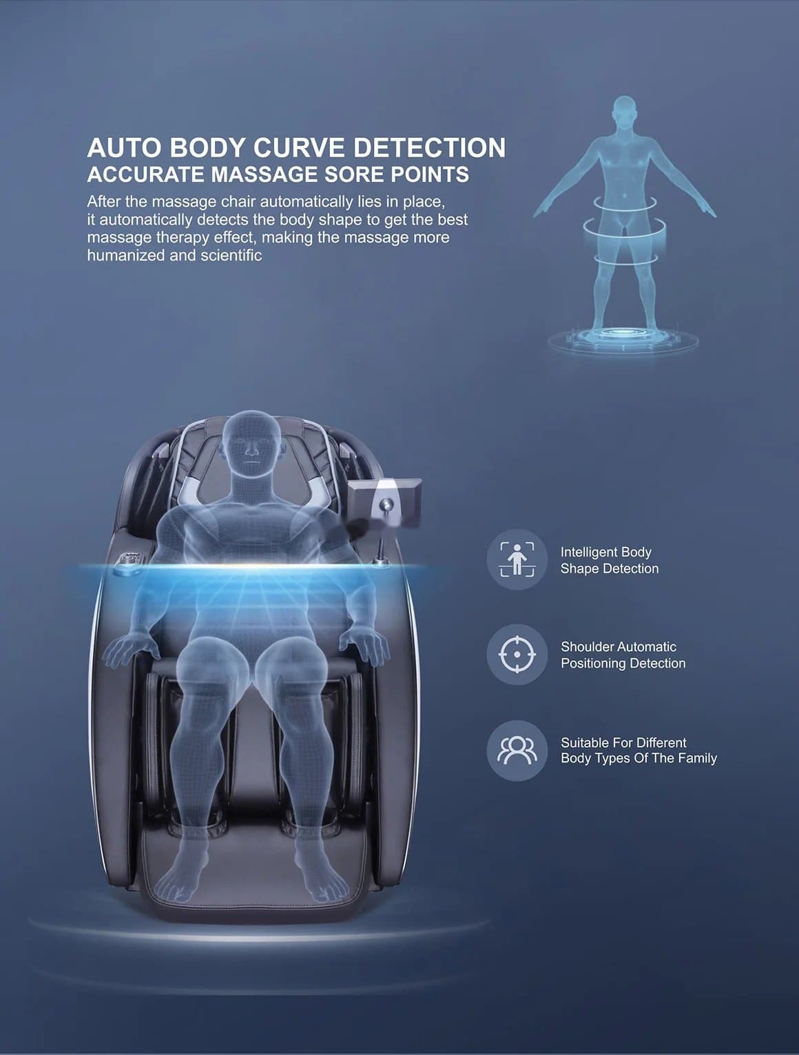Z372 Plus body-curve detection scanning the user's back and shoulder position