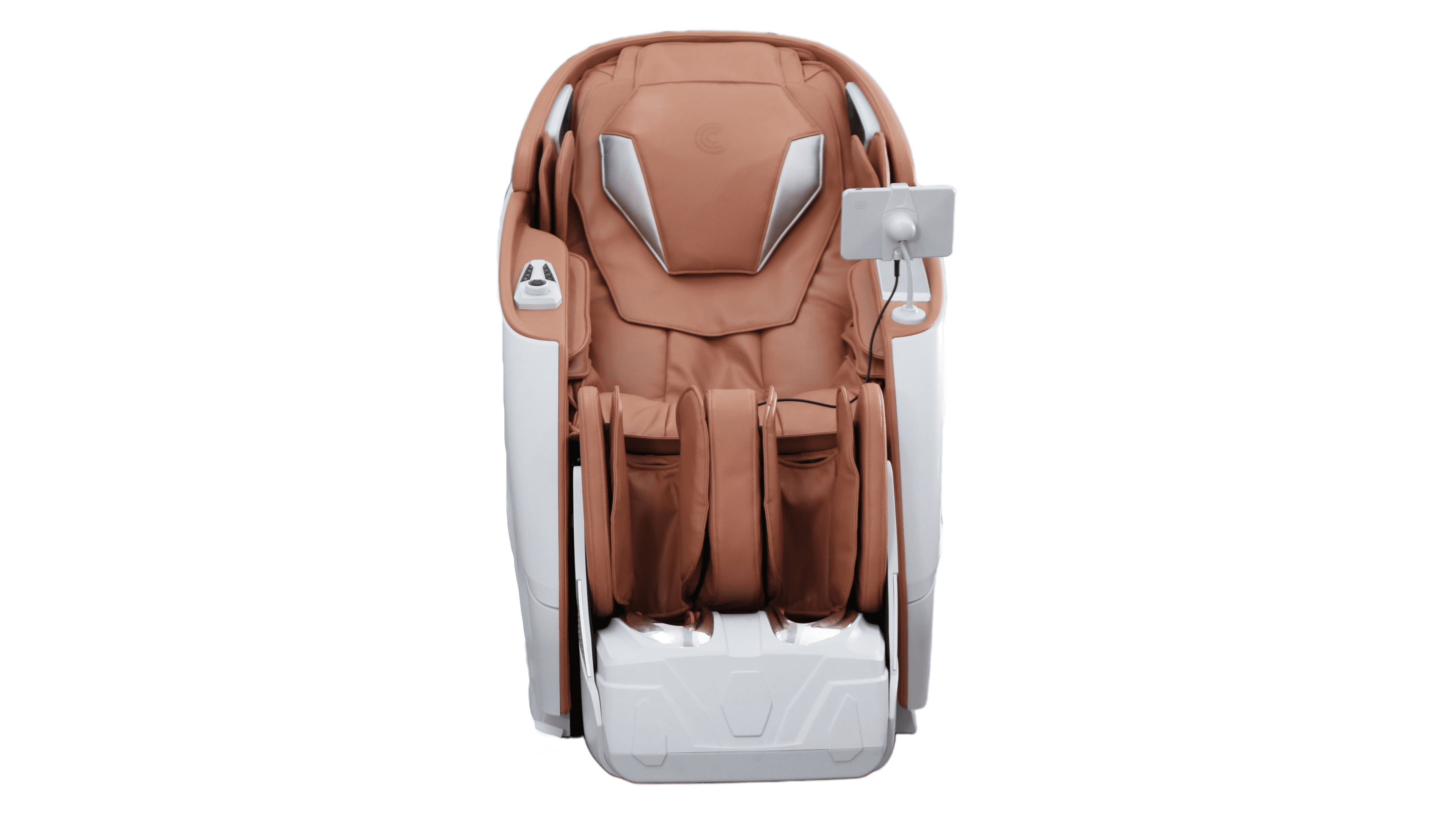 Z91 Plus massage chair, front view showing tan upholstery